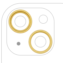 Back Camera Bezel Ring Only For iPhone 14 / 14 Plus (2 Piece Set) (Yellow) (10 Pack)