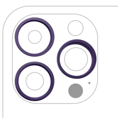 Back Camera Bezel Ring Only For iPhone 14 Pro / 14 Pro Max (3 Piece Set) (Deep Purple) (10 Pack)
