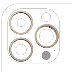 Back Camera Bezel Ring Only For iPhone 14 Pro / 14 Pro Max (3 Piece Set) (Gold) (10 Pack)