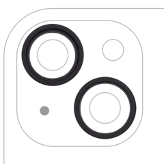 Back Camera Bezel Ring Only For iPhone 15 / 15 Plus (2 Piece Set) (Black) (10 Pack)