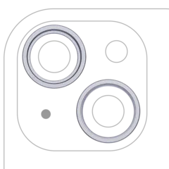 Back Camera Bezel Ring Only For iPhone 15 / 15 Plus (2 Piece Set) (Blue) (10 Pack)