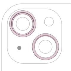 Back Camera Bezel Ring Only For iPhone 15 / 15 Plus (2 Piece Set) (Pink) (10 Pack)