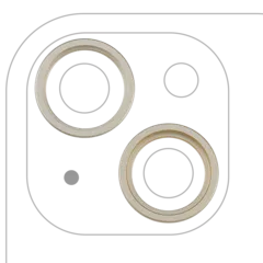 Back Camera Bezel Ring Only For iPhone 15 / 15 Plus (2 Piece Set) (Yellow) (10 Pack)