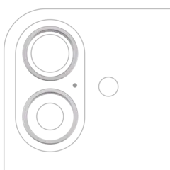 Back Camera Bezel Ring Only For iPhone 16 / 16 Plus (2 Piece Set) (White) (10 Pack)