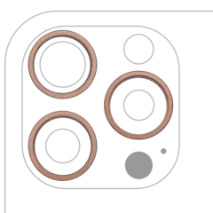 Back Camera Bezel Ring Only For iPhone 16 Pro / 16 Pro Max (3 Piece Set) (Desert Titanium) (10 Pack)