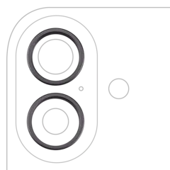 Back Camera Bezel Ring Only For iPhone 17 (2 Piece Set) (Black) (10 Pack)