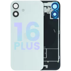 Back Glass w/ MagSafe Magnet & NFC For iPhone 16 Plus (Service Pack) (White)