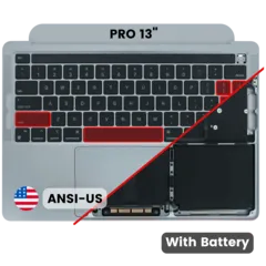 Top Case With Battery And Keyboard (ANSI US) For MacBook Pro 13" A2338 (2020) (M2) (Space Gray)