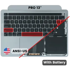 Top Case with Battery and Keyboard (ANSI US) For MacBook Pro 13" A2338 (2020) (Used OEM Pull: Grade B / C)(M2) (Space Gray)