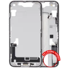 Mid-Frame Housing W/ Charging Port Flex & Small Parts For iPhone 16e / 17e (EU / Global Version) (Used OEM Pull: Grade C) (White)