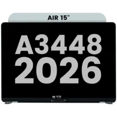 Complete LCD Display Assembly For MacBook Air 15" A3448 (2026) (Used OEM Pull: Grade A) (Silver)