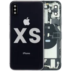 Back Housing W/ Charging Port Flex and Small Components Pre-Installed For iPhone XS (Used OEM Pull: Grade A) (Space Gray)