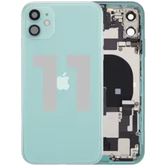 Back Housing W/ Charging Port Flex & Small Parts For iPhone 11 (Used OEM Pull: Grade B) (Green)
