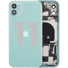Back Housing W/ Charging Port Flex & Small Parts For iPhone 11 (Used OEM Pull: Grade C) (Green)