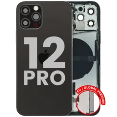 Back Housing With All Small Part For iPhone 12 Pro (EU / Global Version) (Used OEM Pull: Grade C) (Graphite)