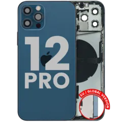 Back Housing With All Small Part For iPhone 12 Pro (EU / Global Version) (Used OEM Pull: Grade C) (Pacific Blue)
