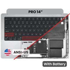 Top Case with Battery and Keyboard (ANSI US) For MacBook Pro 14" A3112 (2024) (Genuine OEM) (Silver)