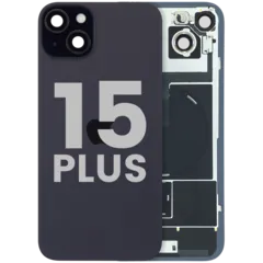 Back Glass w/ MagSafe Magnet & NFC & Flashlight Flex For iPhone 15 Plus (Used OEM Pull: Grade C) (Black)