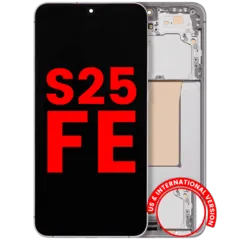 OLED Assembly With Frame For Samsung Galaxy S25 FE 5G (US & International Version) (Aftermarket Plus) (White)