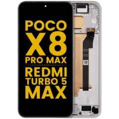 OLED Assembly With Frame For Xiaomi Poco X8 Pro Max / Redmi Turbo 5 Max (Refurbished) (White)