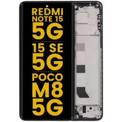 OLED Assembly With Frame For Xiaomi Redmi Note 15 5G / Redmi Note 15 SE 5G / POCO M8 5G (Refurbished) (Black)