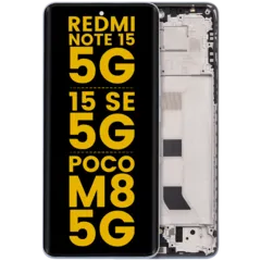OLED Assembly With Frame For Xiaomi Redmi Note 15 5G / Redmi Note 15 SE 5G / POCO M8 5G (Refurbished) (Glacier Blue)