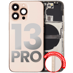 Back Housing W/ Small Components Pre-Installed Compatible For iPhone 13 Pro (International Version) (Used OEM Pull: Grade A) (Gold)