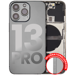 Back Housing W/ Small Components Pre-Installed Compatible For iPhone 13 Pro (International Version) (Used OEM Pull: Grade B) (Graphite)