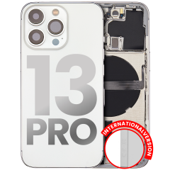 Back Housing W/ Small Components Pre-Installed Compatible For iPhone 13 Pro (International Version) (Used OEM Pull: Grade C) (Silver)