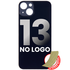 Back Glass With 3M Adhesive For iPhone 13 (No Logo / Large Camera Hole) (Midnight)