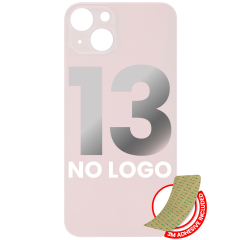 Back Glass With 3M Adhesive For iPhone 13 (No Logo / Large Camera Hole) (Pink)