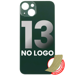 Back Glass With 3M Adhesive For iPhone 13 (No Logo / Large Camera Hole) (Green)