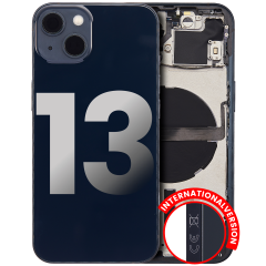 Back Housing W/ Small Components Pre-Installed Compatible For iPhone 13 (International Version) (Used OEM Pull: Grade A) (Midnight)