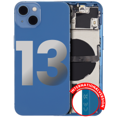 Back Housing W/ Small Components Pre-Installed Compatible For iPhone 13 (International Version) (Used OEM Pull: Grade C) (Blue)
