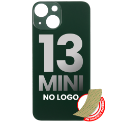 Back Glass With 3M Adhesive For iPhone 13 Mini (No Logo / Large Camera Hole) (Green)