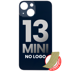 Back Glass With 3M Adhesive For iPhone 13 Mini (No Logo / Large Camera Hole) (Midnight)