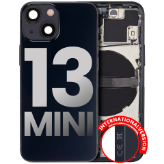 Back Housing W/ Small Components Pre-Installed Compatible For iPhone 13 Mini (International Version) (Used OEM Pull: Grade C) (Midnight)