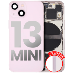 Back Housing W/ Small Parts For iPhone 13 Mini (US Version) (Used OEM Pull: Grade A) (Pink)