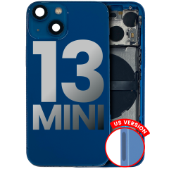 Back Housing W/ Small Parts For iPhone 13 Mini (US Version) (Used OEM Pull: Grade A) (Blue)