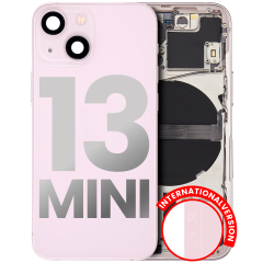 Back Housing W/ Small Parts For iPhone 13 Mini (EU / Global Version) (Used OEM Pull: Grade B) (Pink)