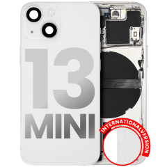 Back Housing W/ Small Parts For iPhone 13 Mini (EU / Global Version) (Used OEM Pull: Grade B) (Starlight)