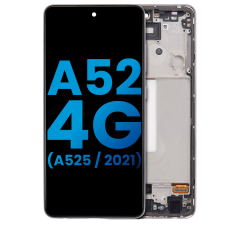 LCD Assembly With Frame (Without Finger Print Sensor) Compatible For Samsung Galaxy A52 4G (A525 / 2021) (Aftermarket : Incell) (Awesome White)
