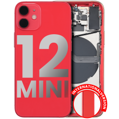 Back Housing W/ Small Parts For iPhone 12 Mini (EU / Global Version) (Used OEM Pull: Grade C) (Red)