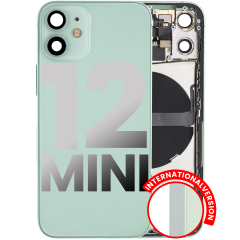 Back Housing W/ Small Components Pre-Installed Compatible For iPhone 12 Mini (International Version) (Used OEM Pull: Grade B) (Green)