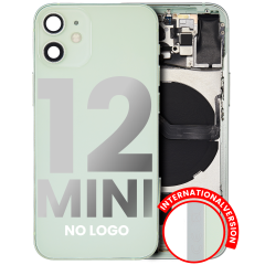 Back Housing W/ Small Components Pre-Installed Compatible For iPhone 12 Mini (No Logo) (Aftermarket Plus) (International Version) (Green)