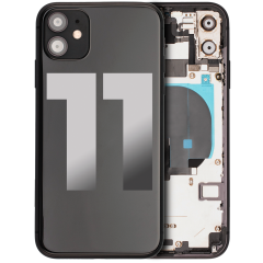 Back Housing W/ Small Components Pre-Installed Compatible For iPhone 11 (Used OEM Pull: Grade A) (Black)
