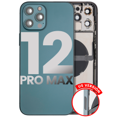 Back Housing W/ Small Parts For iPhone 12 Pro Max (US Version) (Used OEM Pull: Grade B) (Pacific Blue)