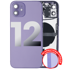 Back Housing W/ Small Parts For iPhone 12 (EU / Global Version) (Used OEM Pull: Grade A) (Purple)