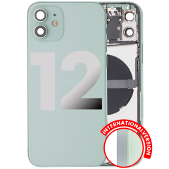 Back Housing W/ Small Components Pre-Installed Compatible For iPhone 12 (International Version) (Used OEM Pull: Grade B) (Green)