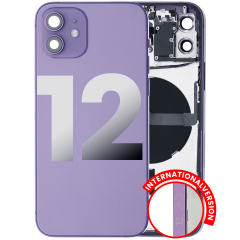 Back Housing W/ Small Components Pre-Installed Compatible For iPhone 12 (International Version) (Used OEM Pull: Grade B) (Purple)